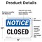 Signmission Closed, 14 in W x Rectangle, Vinyl Decal OS-2PACK-NS-D-1014-L-10681 - alternate 6